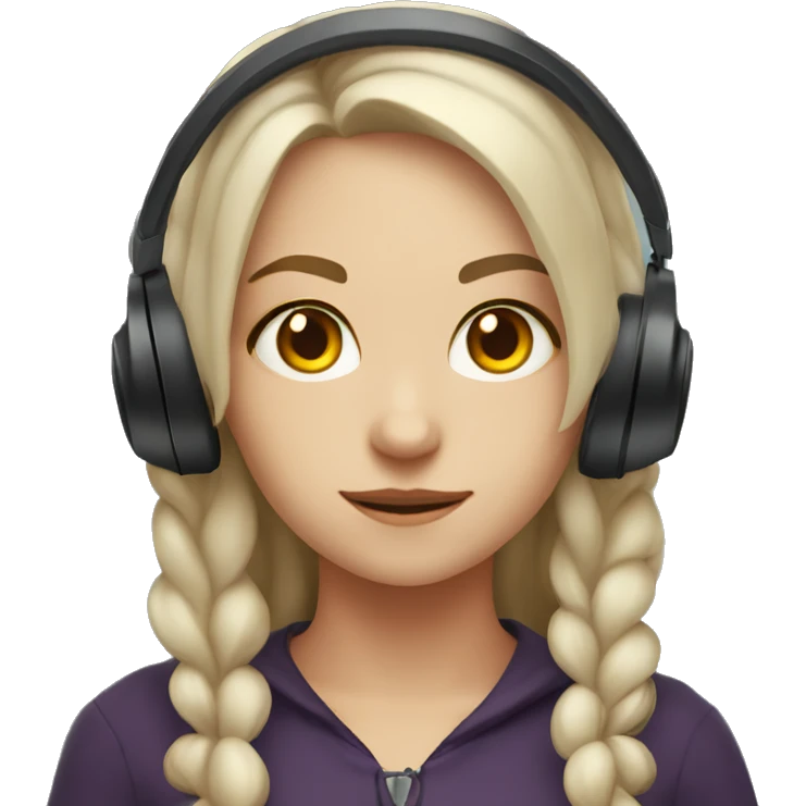 young caucasian witch with headphones emoji