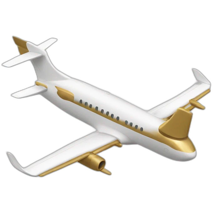 white and gold plane emoji