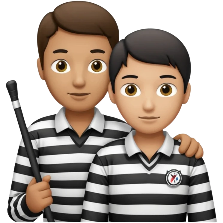 Blind hockey referee skating with a blind person’s cane emoji