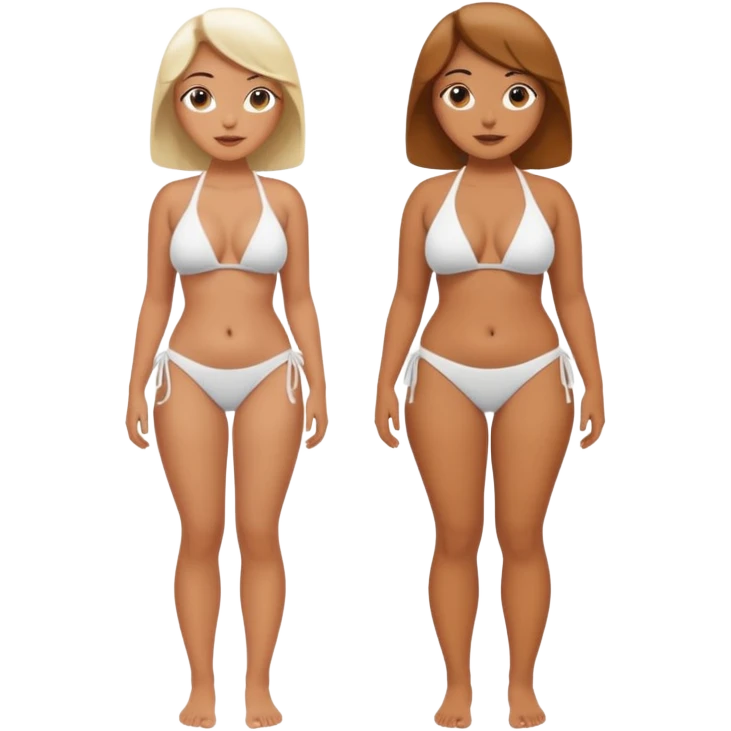 Ragazza bellissima curva in bikini in cui si vede tutto il corpo emoji