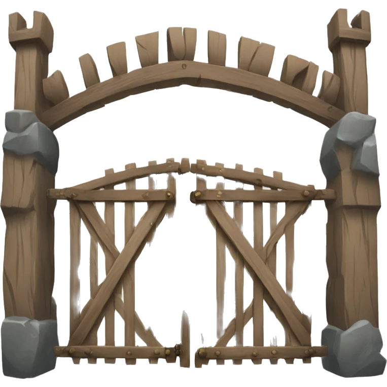 wooden medieval castle gate emoji