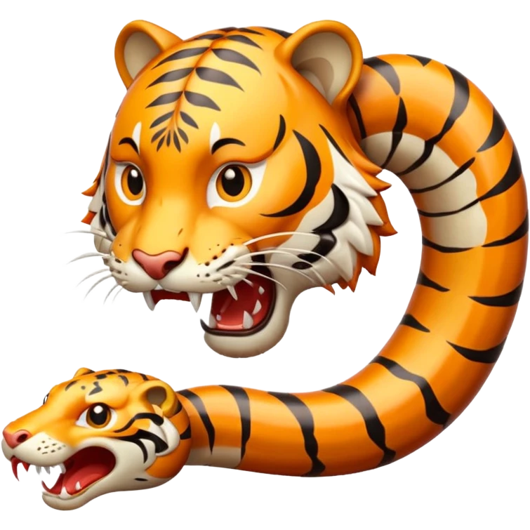 Tiger bites snake  emoji