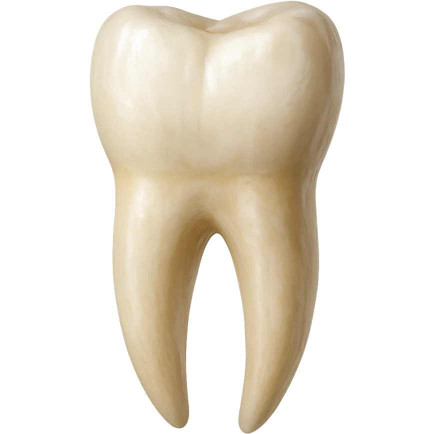 realistic illustration of a single human tooth, no background emoji