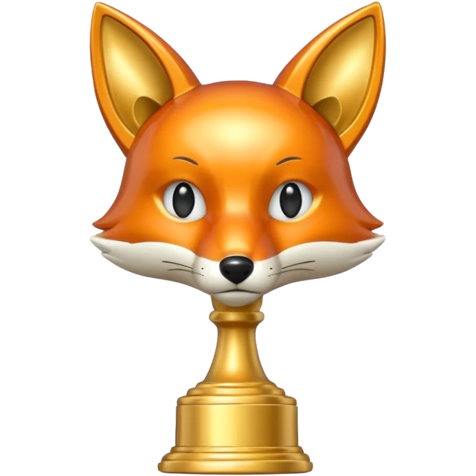 make a trophy in the shape of a fox emoji