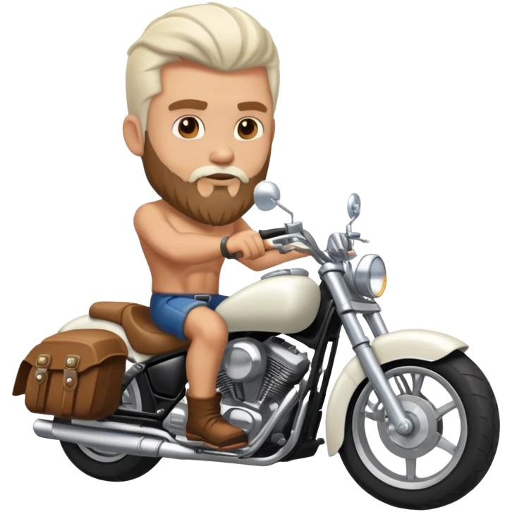 white buff bearded guy on a motorcycle emoji
