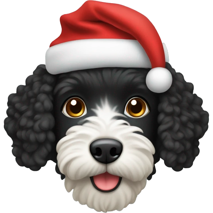 black cavopoo with santa hat emoji
