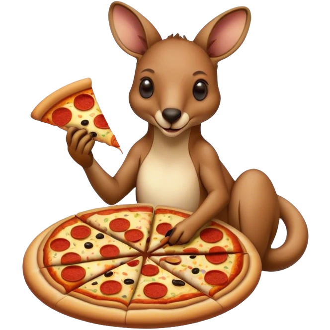 kangaroo eating pizza emoji