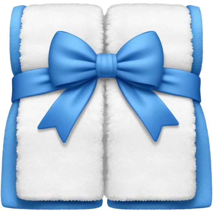 White towels with blues bow emoji