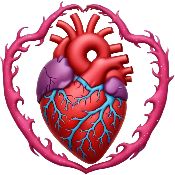 Anatomical heart made from cosmos like universe  emoji