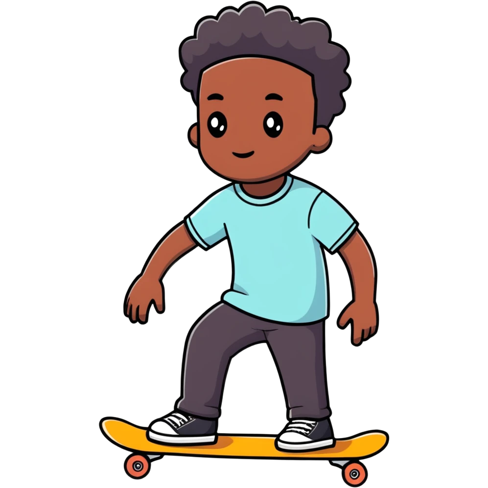 black man holding a skateboard emoji