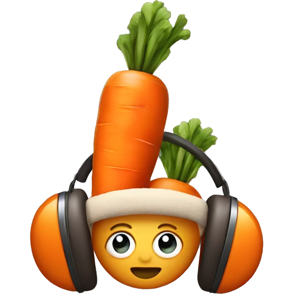 Carrot wearing earmuffs emoji