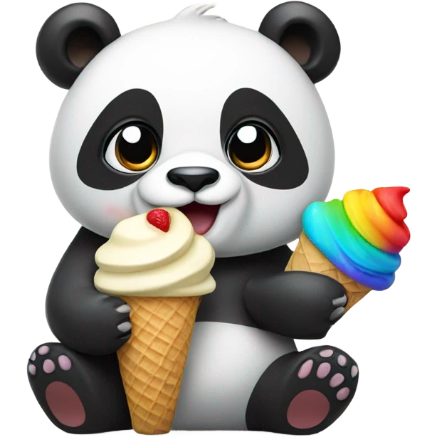 Panda eating ice cream emoji