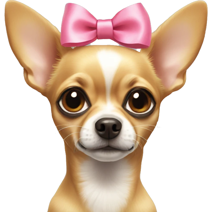 Chihuahua with a bow on his head emoji
