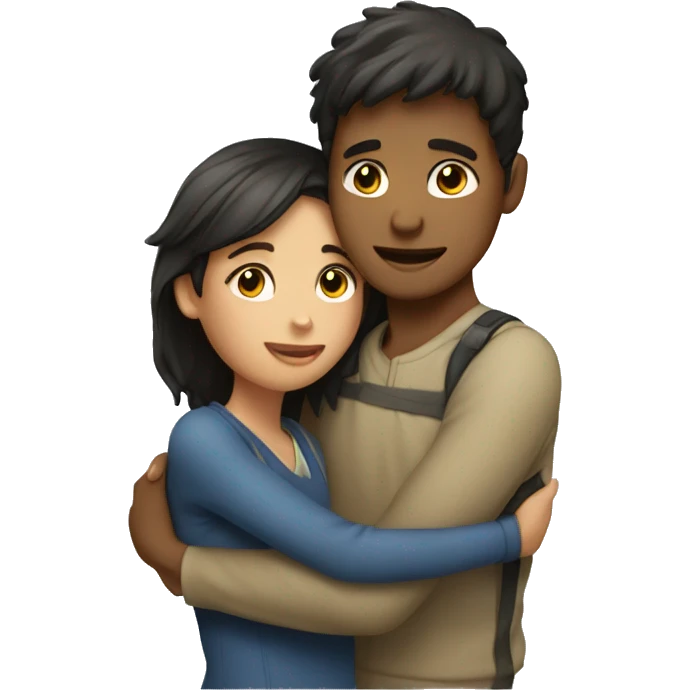 a girl hugging a boy emoji