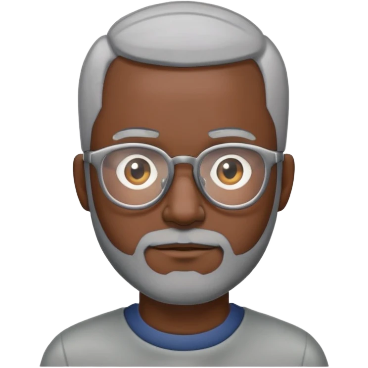 Buzz cut WITH BEARD and glasses. Add gray hair and darker skin. Keep the buzz cut. emoji