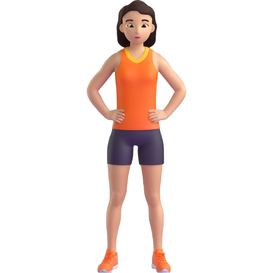 female athlete full body in sports kit standing emoji