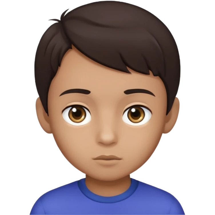 Dark brown hair, make the boy mixed race and is a boy and make his iris a bit smaller emoji