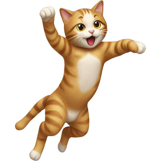 Cat doing back flip emoji