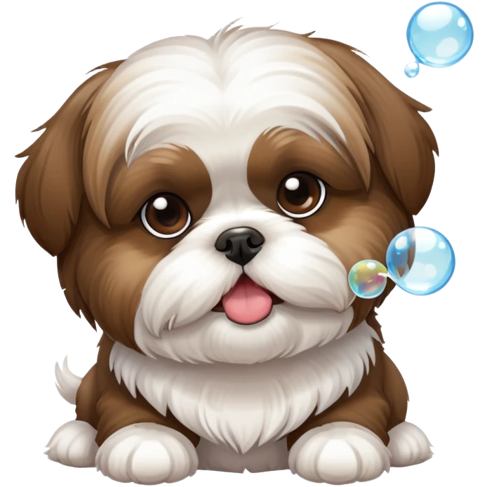 Shih tzu blowing bubbles emoji