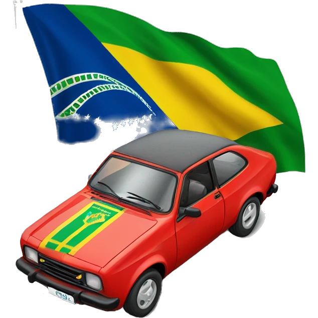 Brasil flag with a red chevette emoji