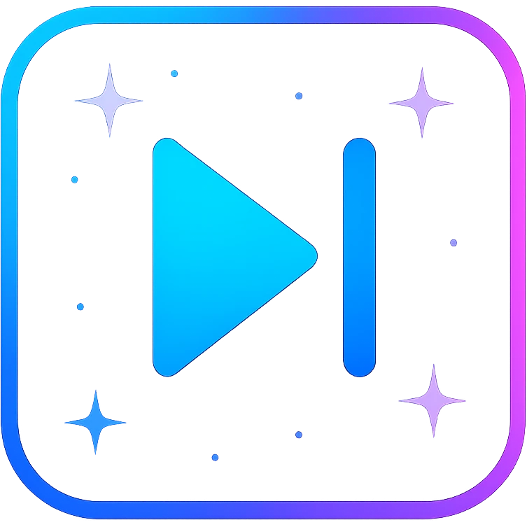 previous song icon with dark purple, blue, and black base, bright accents, complex gradients, stars, bright neon border, modern clean previous song symbol, glow and lighting effects, sophisticated futuristic icon style emoji