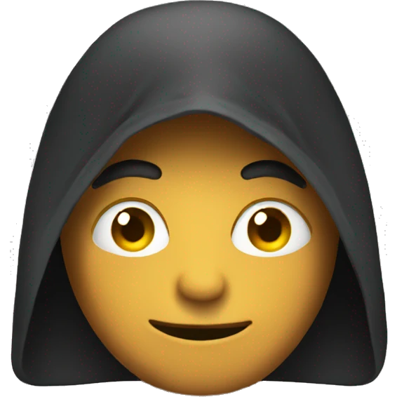 mysterious emoji wearing a clok emoji