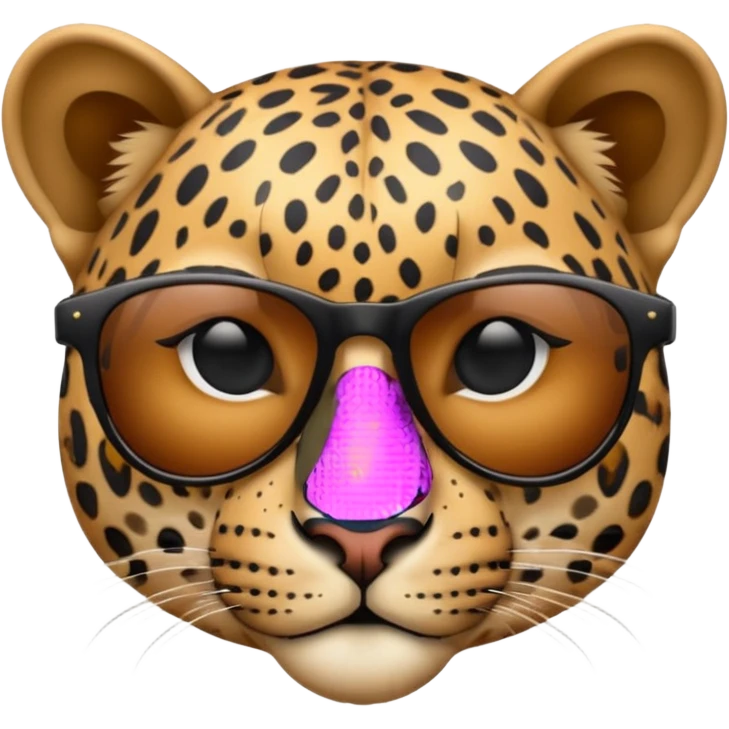 leopard in black sunglasses emoji
