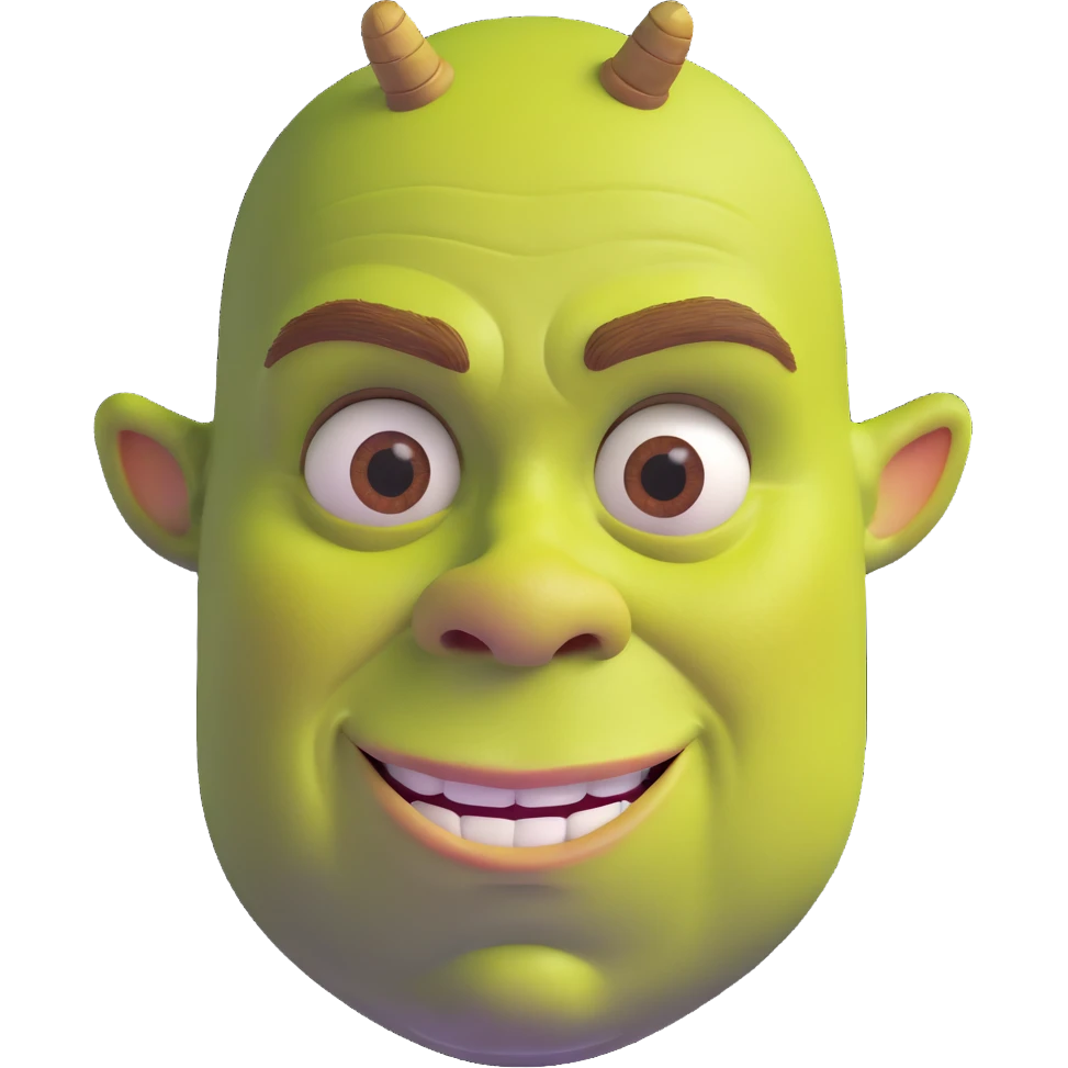 iconic Shrek face emoji