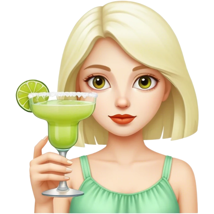 Pale girl drinking a margarita  emoji