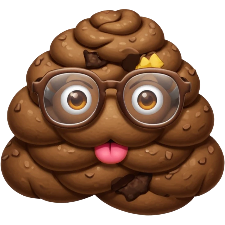 Poop with glasses emoji