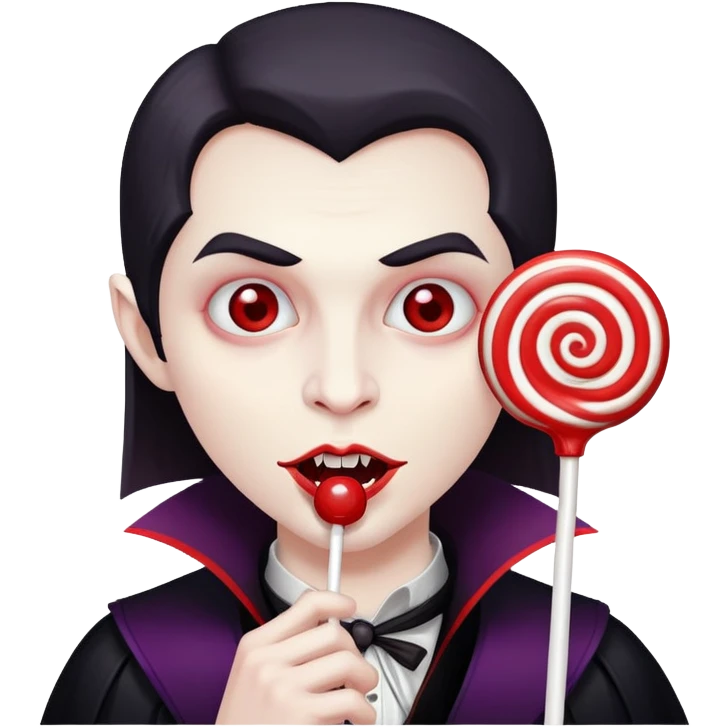 Vampire with lollipop emoji