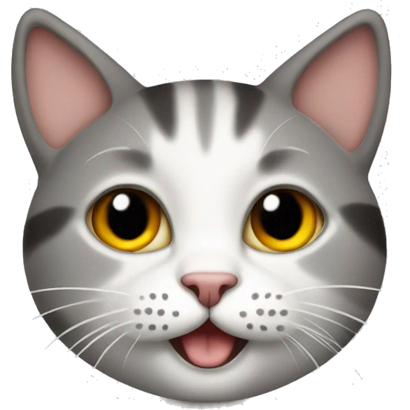 cute cat with funny face  with peace sign  emoji