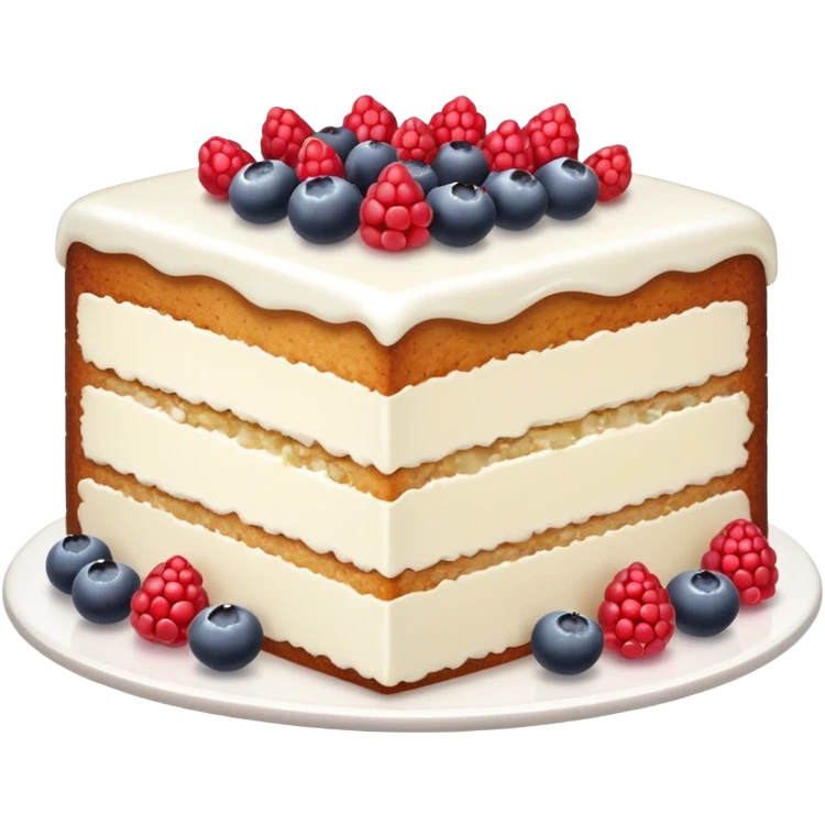 slice of white fruit cake, simple, clear emoji