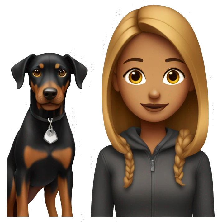 girl with doberman  emoji