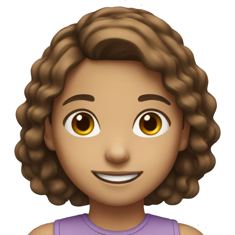 smiling girl with brown hair emoji
