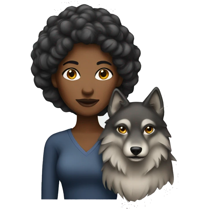 Black women with a Wolf emoji