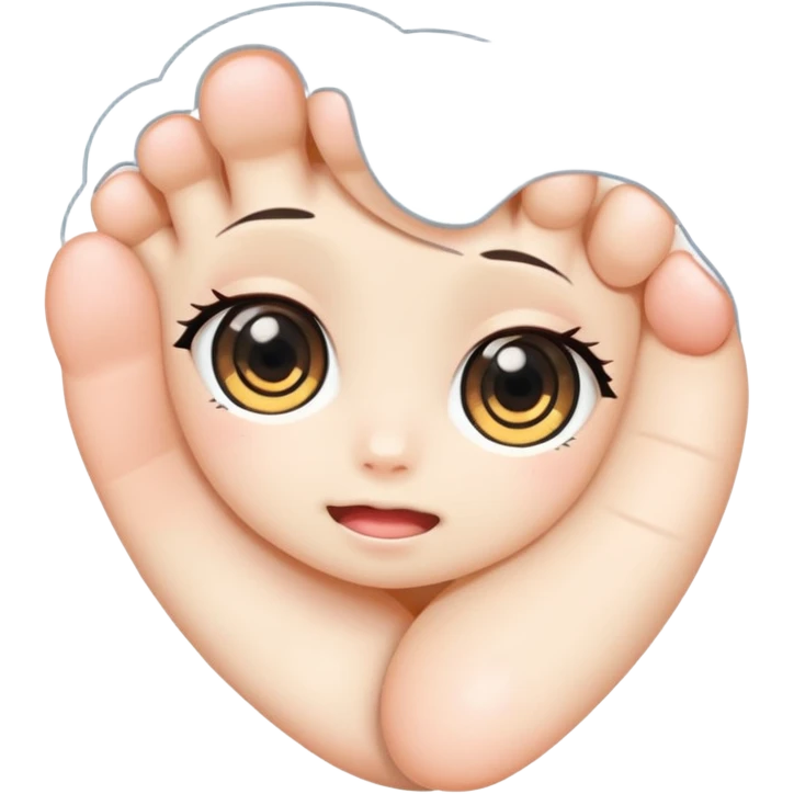 A foot With Anime Eyes in Chibi Sticker style emoji
