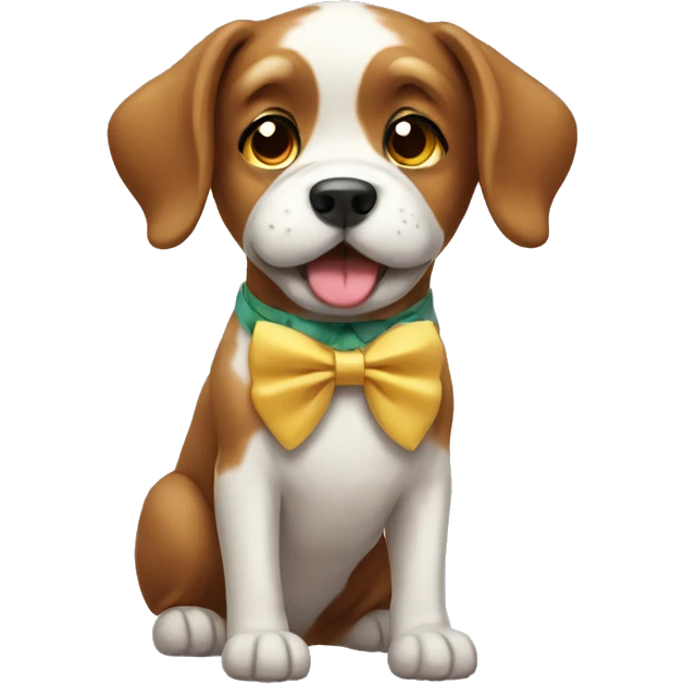 Dog with a bow emoji