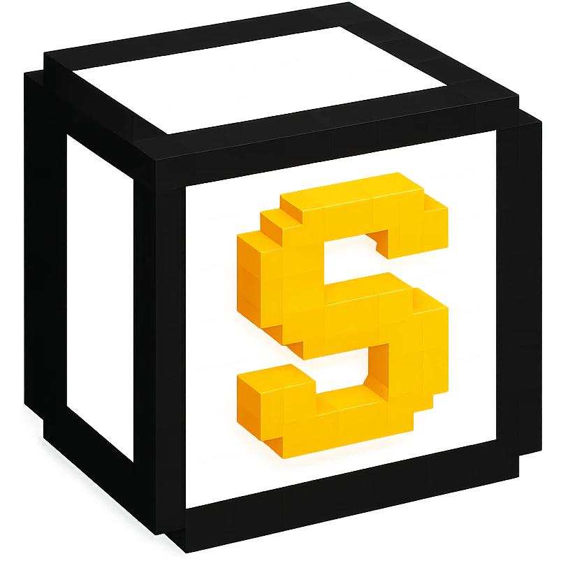 generate logo for my ai company that contains "s" letter, take as a reference notion's logo, but dont copy 100%, use notion's colors emoji