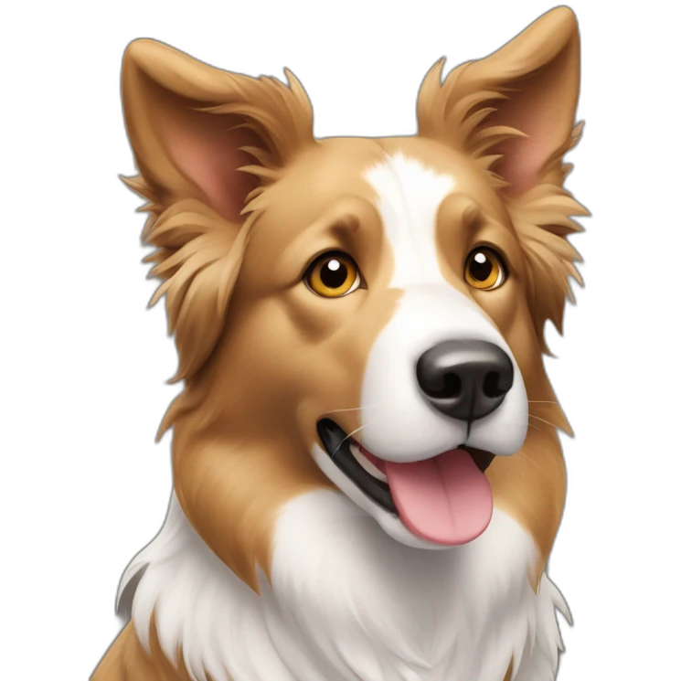 Border collie black and tan short haired ears up emoji