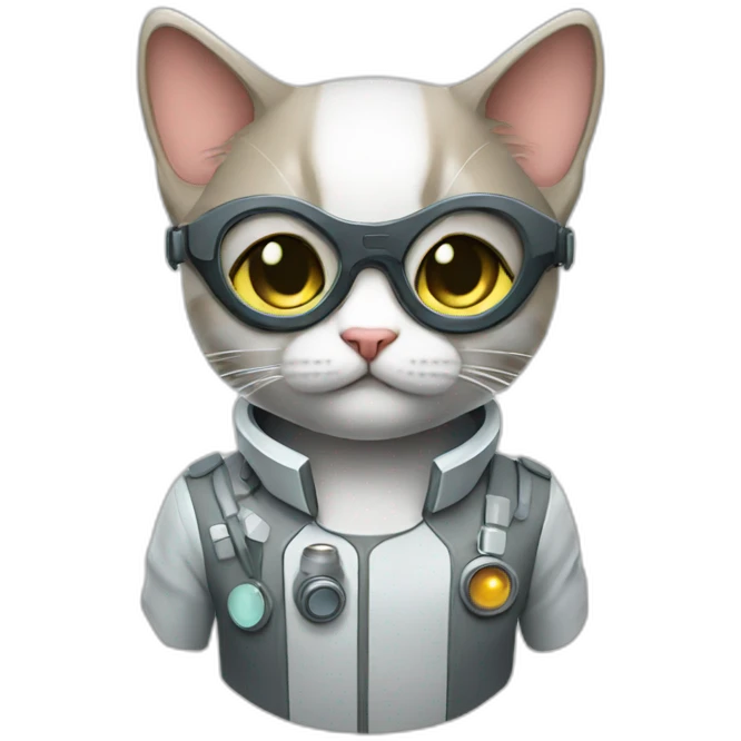 Futuristic scientist cat emoji