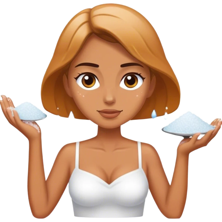 Female version of salt bae sprinkling salt emoji