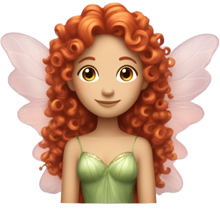 red curly haired fairy queen with wings emoji