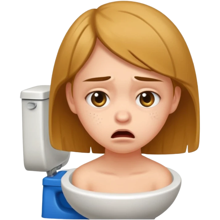 a girl taking a really bad smelly poop on the toilet  emoji