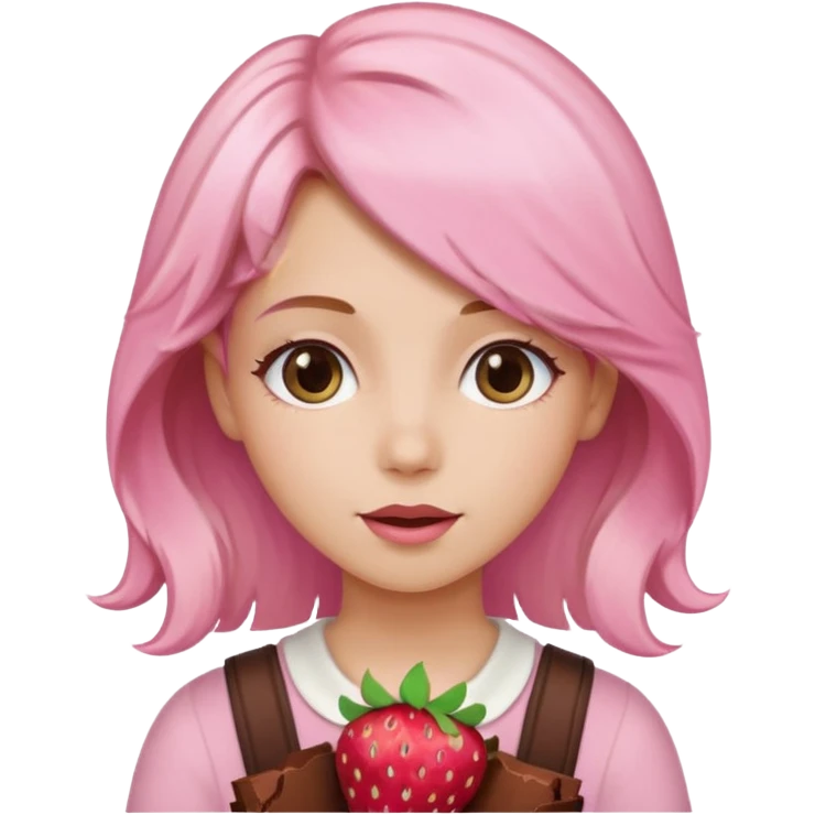 Girl with pink, brown and blonde hair neopolitan hair chocolate strawberry vanilla hair emoji