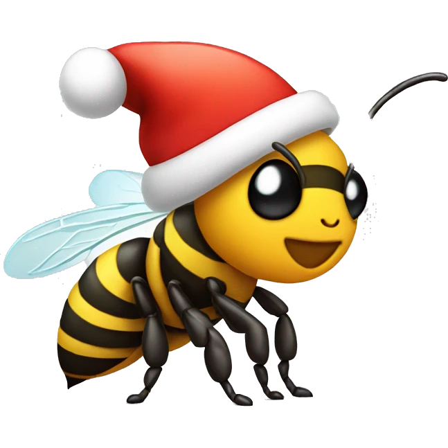 Bee wearing Santa hat  emoji