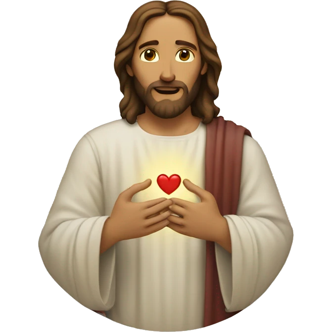 Jesus making a heart with his hands emoji