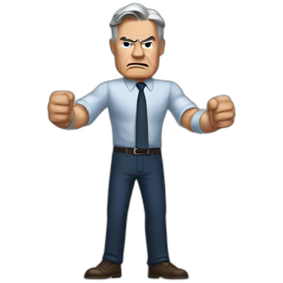 Jerome powell angry holding hand up emoji