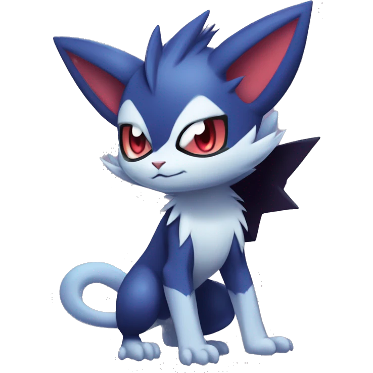 Edgy Cool Kawaii Chibi Sneasel-Noibat-Absol-Pokémon-Fakémon-fusion-cat Full Body emoji