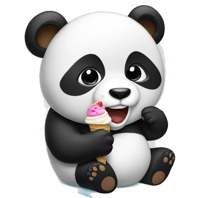 Panda eating ice cream emoji